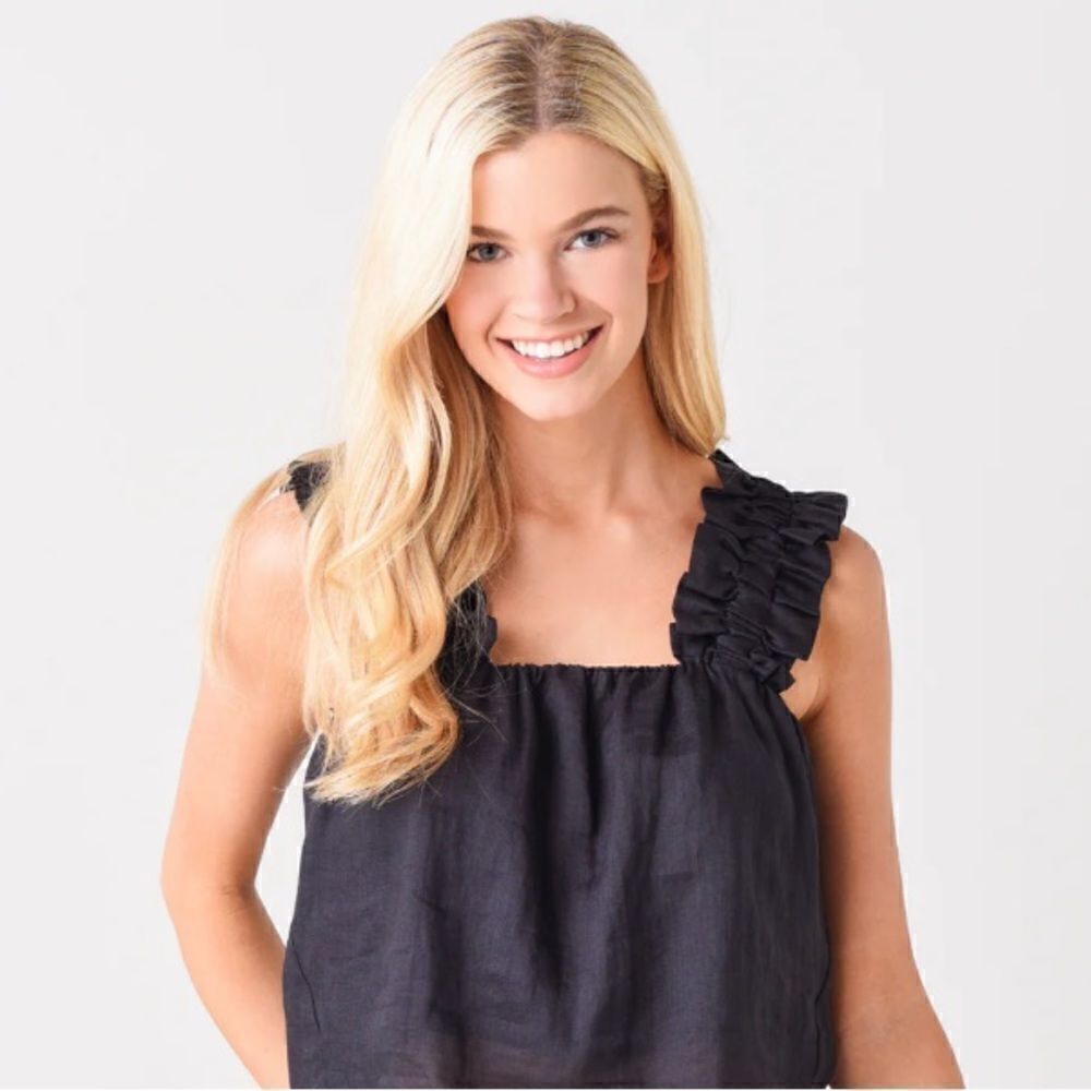 FRAME Women's Ruffle Strap Tank Top Small $268 - Picture 3 of 10